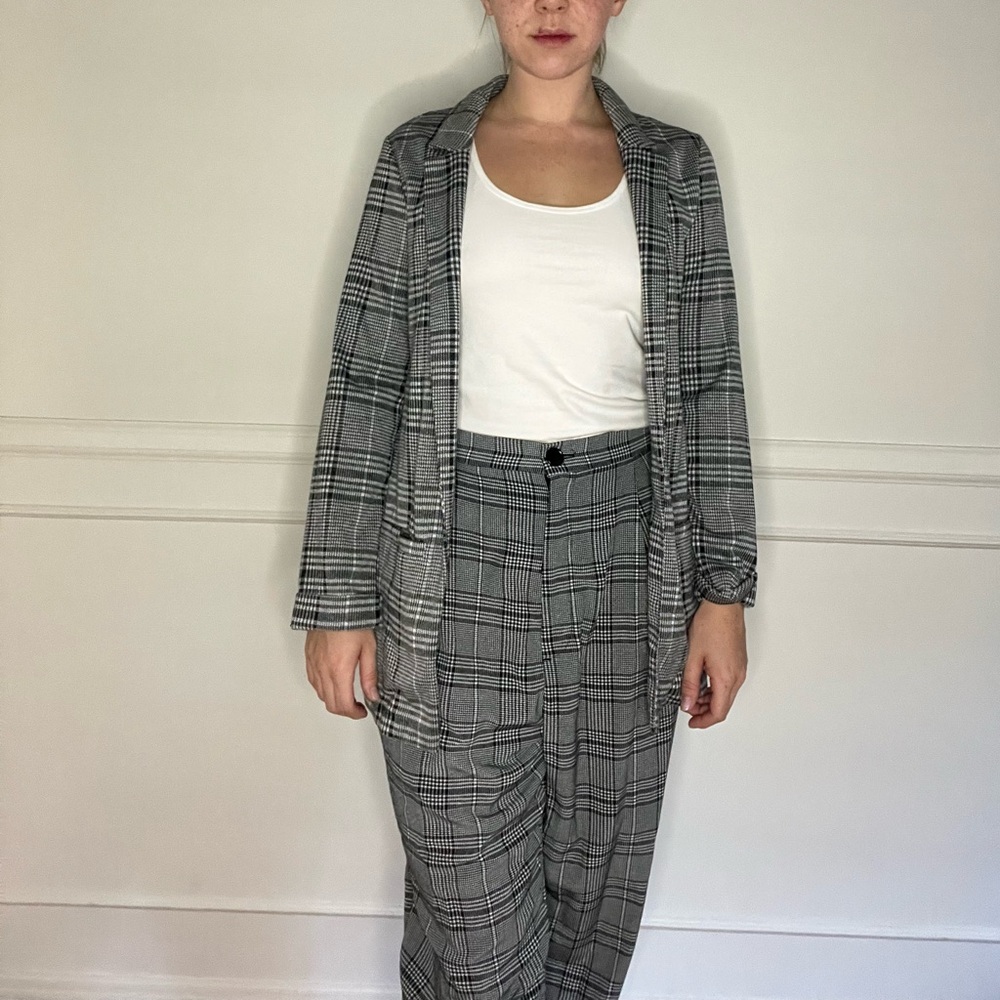 Checkered Pantsuit Set
